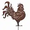 Silhouette Coq - déco de jardin en métal