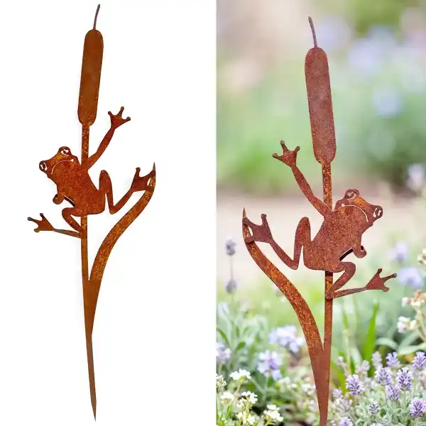 silhouette grenouille roseau deco metal