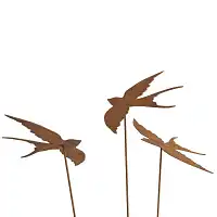Silhouette Hirondelle x3 - déco de jardin en métal