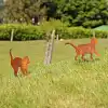 Silhouettes Chats - déco de jardin en métal - lot de 2