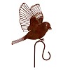 Oiseau décoratif sur tige en métal rouillé - 165 cm