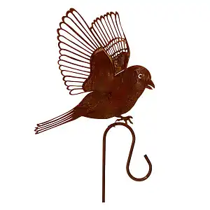 Oiseau décoratif sur tige en métal rouillé - 165 cm  Oiseau décoratif sur tige en métal rouillé - 165 cm