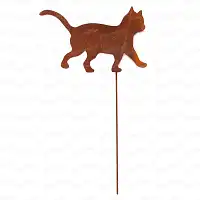 Silhouettes Chats - déco de jardin en métal - lot de 2