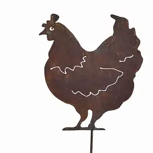 Silhouette Poule - déco de jardin en métal