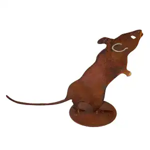 Silhouette souris en métal rouillé - 12cm