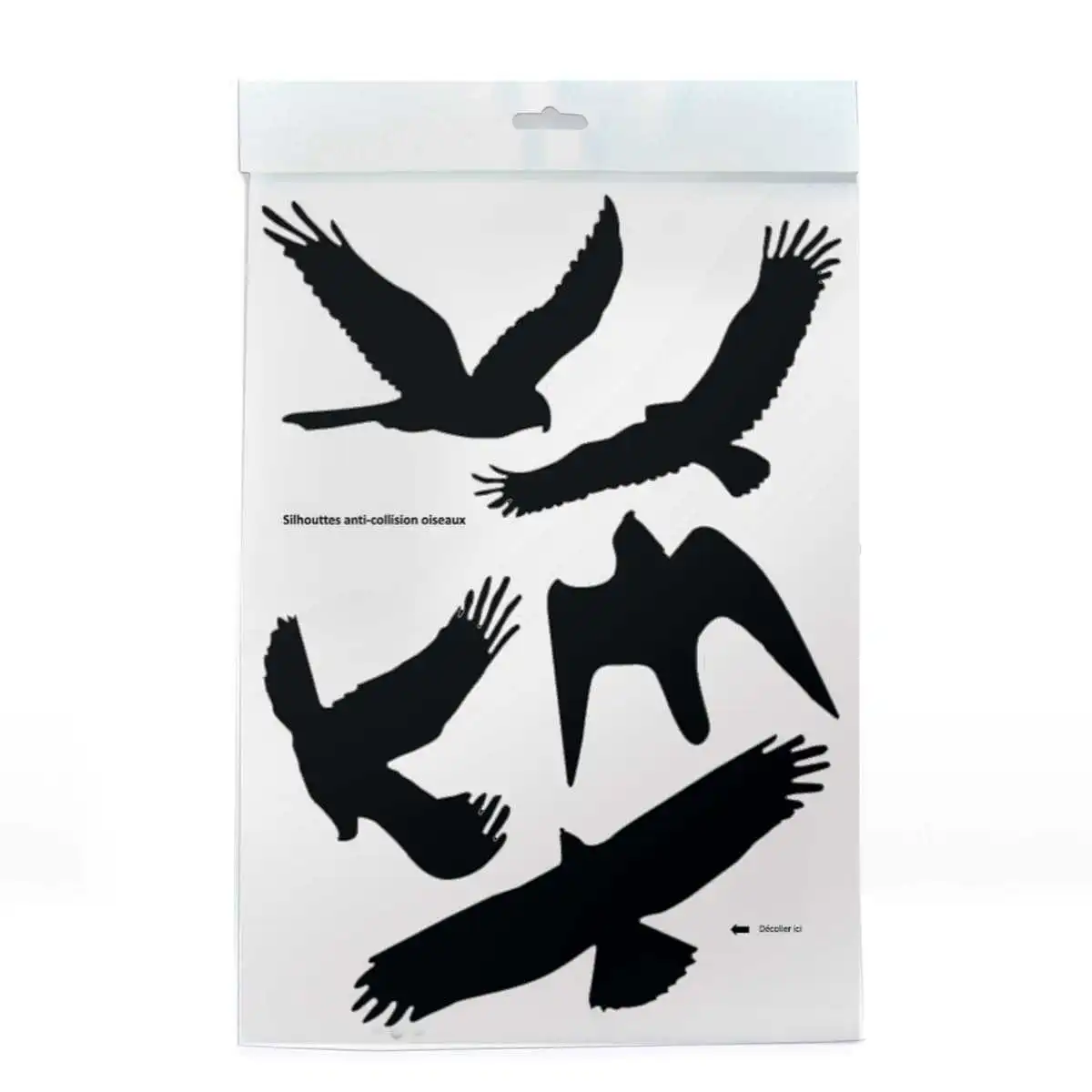 Silhouette anti collision oiseau - 1 feuille de 5 autocollants  Silhouette anti collision oiseau - 1 feuille de 5 autocollants