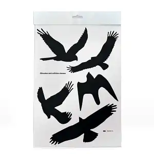 Silhouette anti collision oiseau - 1 feuille de 5 autocollants