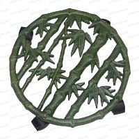 Porte plante à roulettes bambou