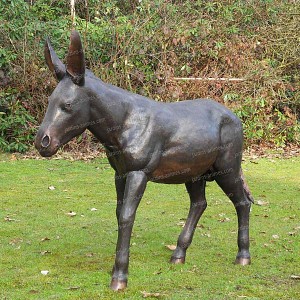 Sculpture Ane en bronze - Statue animaux de jardin H. 113cm