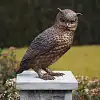 Statue hibou animal en bronze H. 30cm