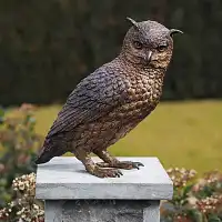 Statue hibou animal en bronze H. 30cm