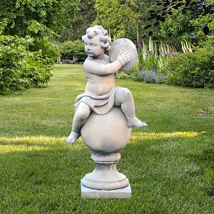 Statue d'un ange sur colonne boule - percussion