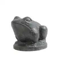Statuette déco grenouille en pierre reconstituée - Fabrication artisanale L.14 x H.13cm