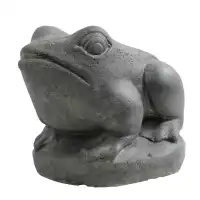 Statuette déco grenouille en pierre reconstituée - Fabrication artisanale L.30 x H.23cm