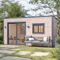 Studio de jardin en bois 15m2 - Bois Douglas 55mm et toiture Bac acier, fabrication française L.5 x l.2,9 x H.2,58m