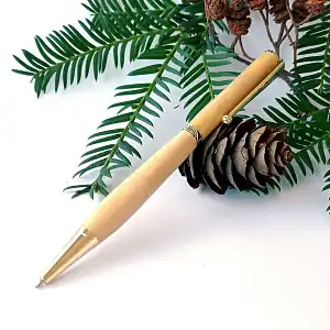 Stylo à bille artisanal + 1 recharge encre noire - Buis