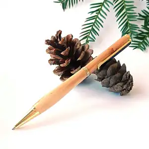 Stylo à bille artisanal + 1 recharge encre noire - Lilas