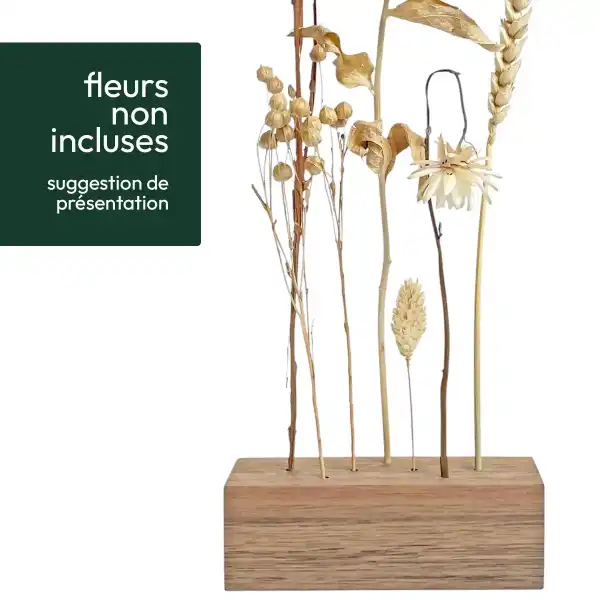 support fleur bois fonce face