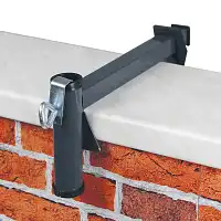 Support parasol balcon - Pour muret ou rambarde large