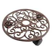 Porte plante à roulettes en fonte  Porte plante à roulettes en fonte