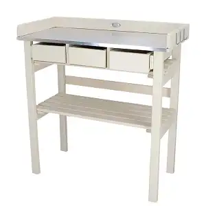 Table de jardinage en bois FSC et zinc - Blanc - L.76 x l.38 x H.80 cm