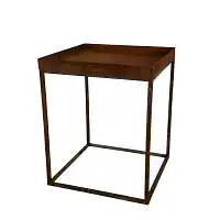 Table basse de jardin en métal rouillé 50cm