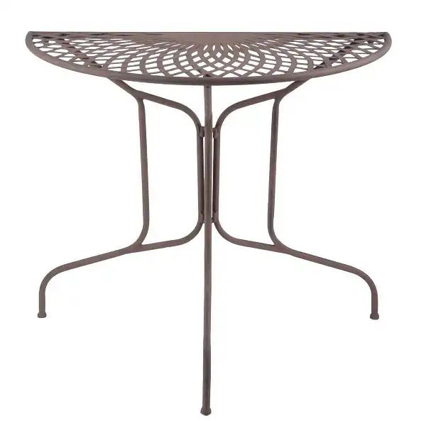 table jardin demi rond metal