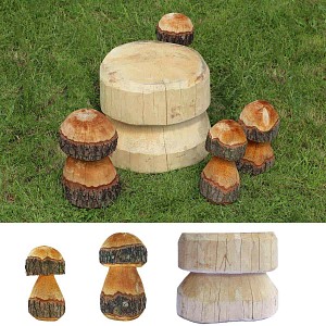Champignons décoratifs en bois
