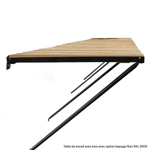 Table de travail avec bois pour serre ACD - 225 x 52cm