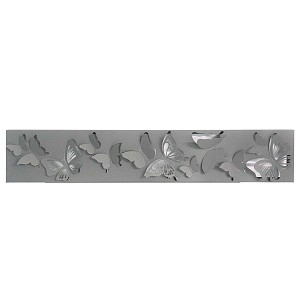 Tableau décoratif rectangle Papillons en acier peint - Gris clair sablé