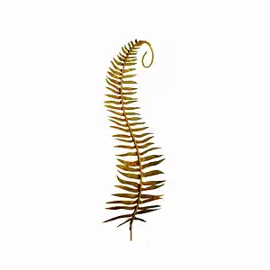 Fougère sur tige en métal rouillé - 110 cm