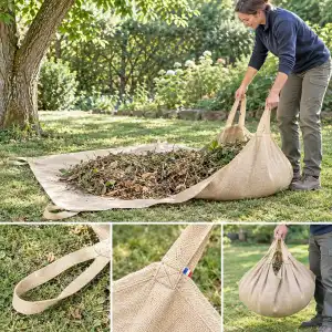 Bourras - Toile de jute polyvalente, déchets verts et récoltes L.190 x l.190 cm