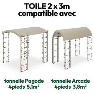 Lien vers un produit variante ou accessoire : Toile d'ombrage 2x3m pour tonnelle - avec 12 clips de fixation