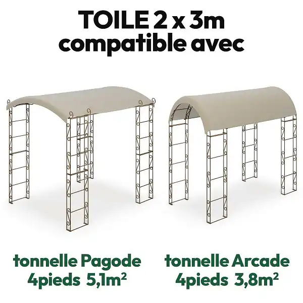 toile ombrage 2x3m tonnelle arcade et pagode