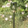 Torche solaire en métal et corde - Eclairage pour jardin - D.10,5 x H.67 cm