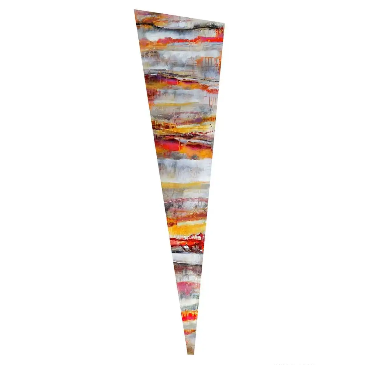 Totem triangulaire en verre 2m - Couleurs d'automne  Totem triangulaire en verre 2m - Couleurs d'automne