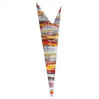 Totem triangulaire ondulé en verre 2m - Couleurs d'automne  Totem triangulaire ondulé en verre 2m - Couleurs d'automne