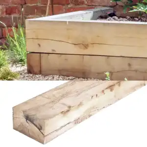 Traverse paysagère en bois de chêne 120x20x10cm