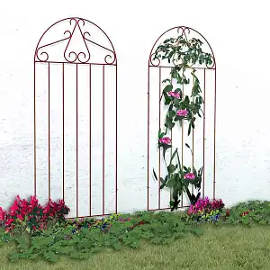 Treillage grille Rosier - acier - brun - L. 180 x l. 80cm