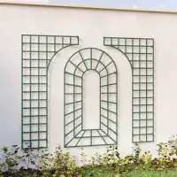 Treillage trompe l'oeil décoratif en bois