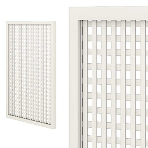 Treillis renforcé en bois maille carrée 30mm 1m x 1,5m - Blanc