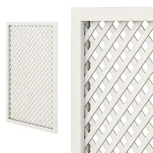 Treillis renforcé en bois maille losange 30mm 1m x 1,5m - Blanc