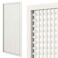 Treillis renforcé en bois maille carrée 30mm 1m x 2m - Blanc