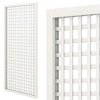 Treillis renforcé en bois maille carrée 47mm 1m x 2m - Blanc