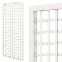 Treillis renforcé en bois maille carrée 75mm 1m x 2m - Blanc