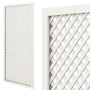 Treillage en bois renforcé L.2m x l.1m - blanc - Panneau rectangle, maille losange 30mm
