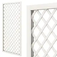 Treillis renforcé en bois maille losange 1m x 2m - Blanc  Treillis renforcé en bois maille losange 1m x 2m - Blanc