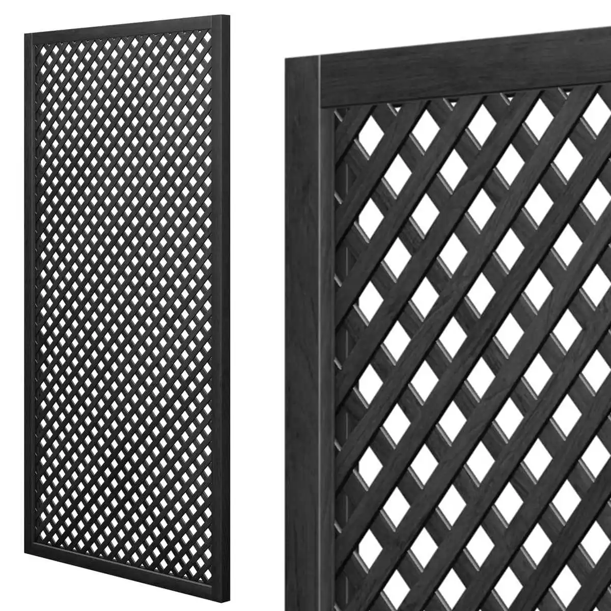 Treillis renforcé en bois maille losange 30mm 1m x 2m - Noir  Treillis renforcé en bois maille losange 30mm 1m x 2m - Noir