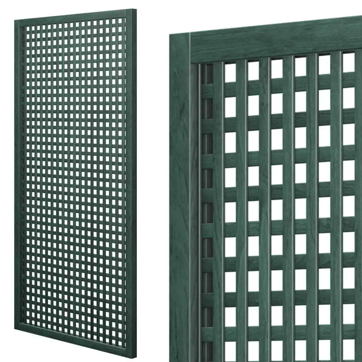 Treillis renforcé en bois maille carrée 30mm 1m x 2m - Vert  Treillis renforcé en bois maille carrée 30mm 1m x 2m - Vert
