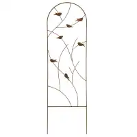 Treillis grille volute oiseau large - brun - H.170 x l.50 cm